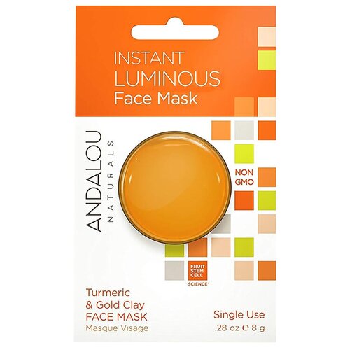 Andalou Naturals Instant Luminous Face Mask Turmeric & Gold Clay Осветляющая маска  Куркума и золотая глина, 8 г