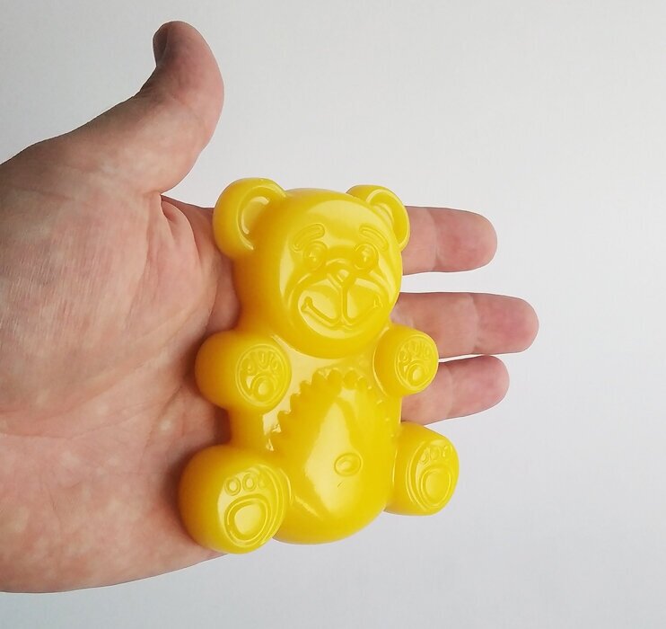 Желейный Медведь желтый 8 см силиконовый антистресс игрушка Fun Bear