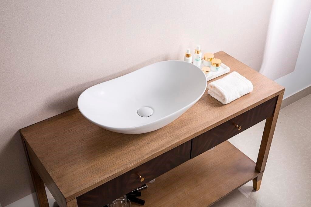 Раковина накладная 60 см BelBagno BB1404, белый