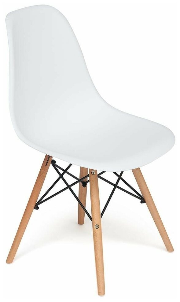 Стул для кухни TetChair CINDY (EAMES) (mod. 001), 1 шт., белый/натуральный