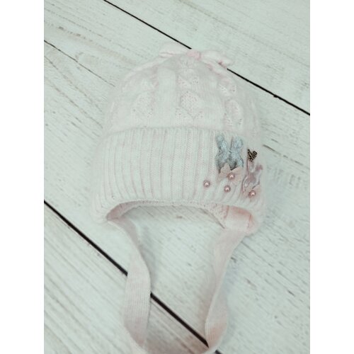 фото Шапка мой ангелок для девочек демисезонная, размер 3-6 месяцев, розовый