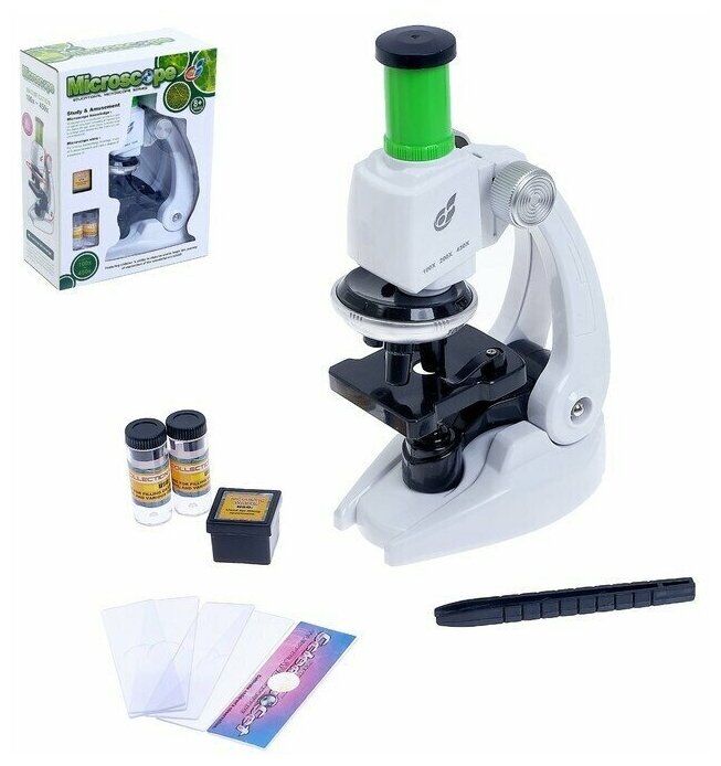 Микроскоп детский "Юный исследователь", с подсветкой и аксессуарами, 9 предметов