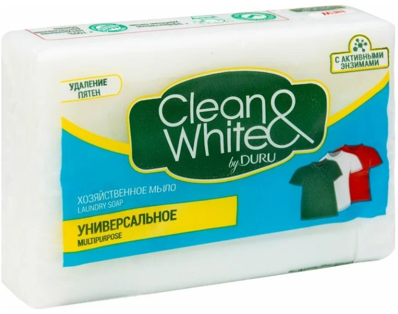 Хозяйственное мыло Duru Clean&White Универсальное 4x125 г - фото №9