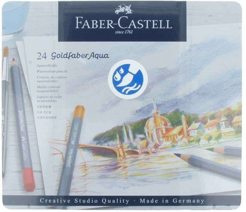 Карандаши акварельные Goldfaber Aqua, 24 цвета Faber-Castell - фото №7