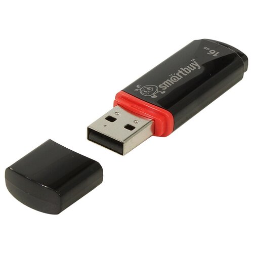 Память Smart Buy Crown 16GB, USB 2.0 Flash Drive, черный память smart buy crown 4gb usb 2 0 flash drive черный