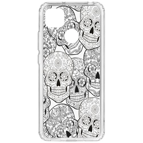 фото Чехол на xiaomi redmi 9c kruche print skull black