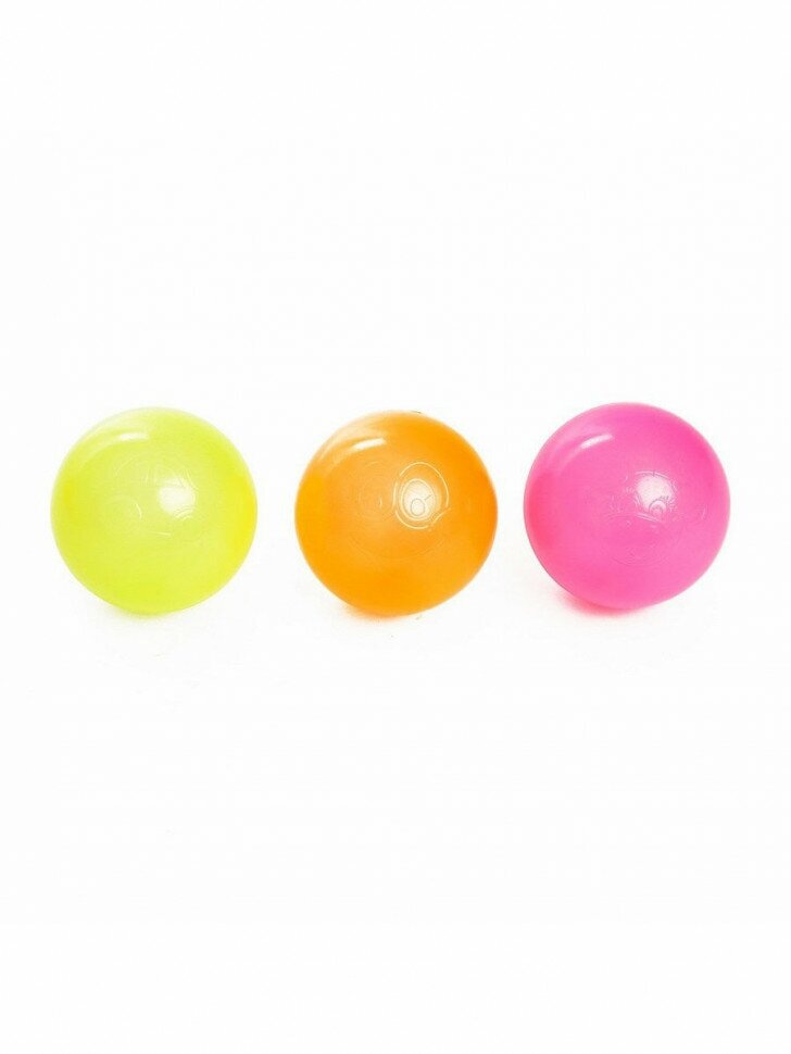 Шарики для сухого бассейна с рисунком «Флуоресцентные», набор 60 штук, цвет оранжевый, розовый, лимонный, диаметр шара — 7,5 см - фотография № 7