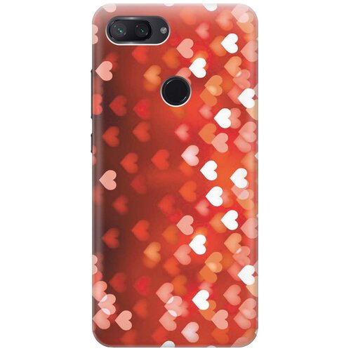 фото Cиликоновый чехол на xiaomi mi 8 lite / сяоми ми 8 лайт с принтом "бокэ из красных сердечек" gosso