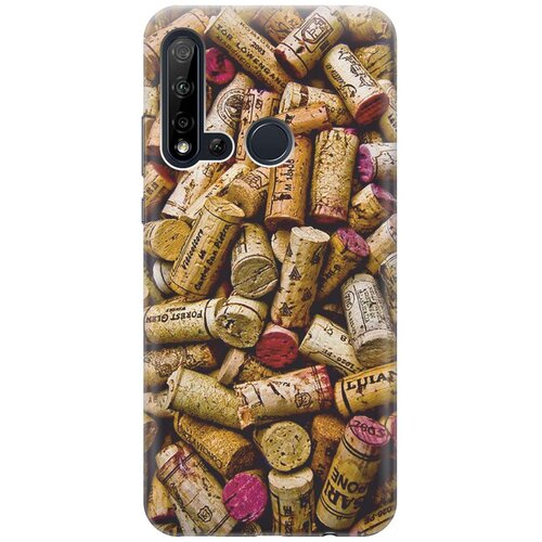 фото Re:paчехол - накладка artcolor для huawei nova 5i / p20 lite (2019) с принтом "россыпь винных пробок"