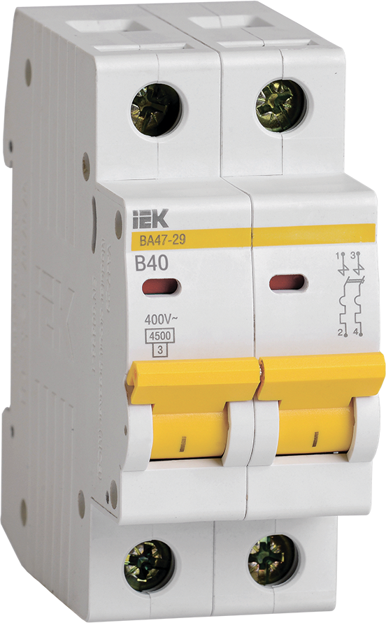 Автоматический выключатель IEK 2п B 40А 4.5кА ВА47-29, MVA20-2-040-B