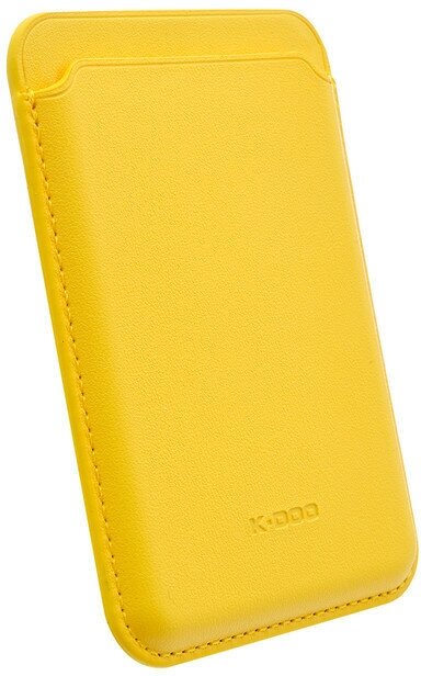 Картхолдер Magsafe Кожаный (Leather Co) для Apple iPhone 14 Pro Max-Жёлтый