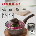 Ковш с крышкой антипригарный Moulin Villa 16 см, 1,2 л - изображение