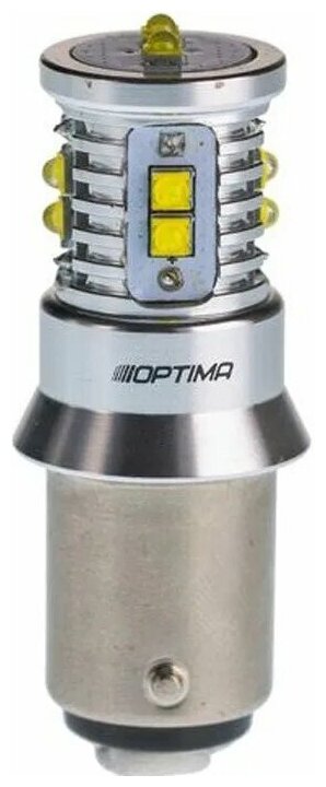 Светодиодная лампа P21/5W Optima MINI-CREE, CAN, CREE XB-D*10, 5500K, 12-24V, (BAY15D), двухконтактная, 1 лампа