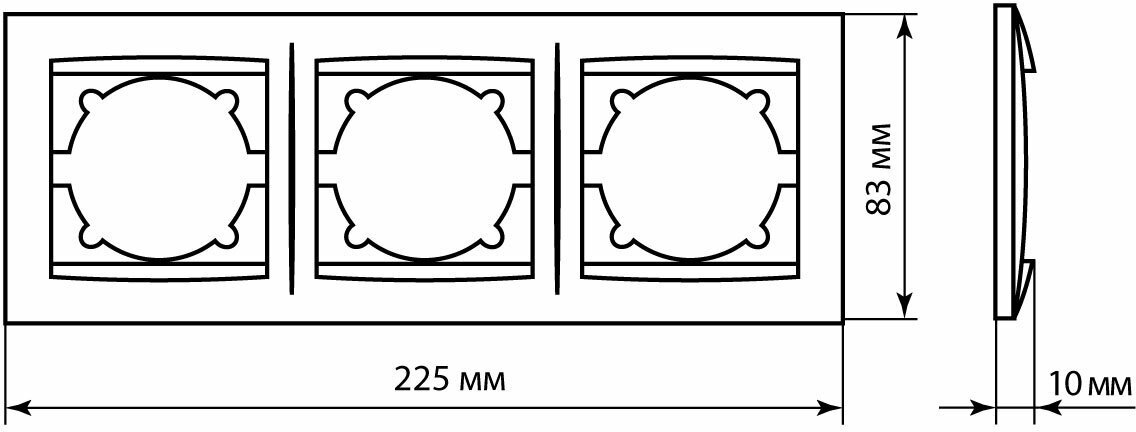Рамка 3-х постовая горизонтальная сосна Лама TDM SQ1815-0331, цена за 1 штуку - фотография № 2