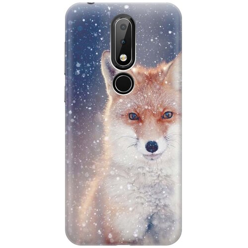 фото Cиликоновый чехол на nokia 6.1 plus / x6 (2018) / нокиа 6.1 плюс / х6 2018 с принтом "лисица в снегопад" gosso