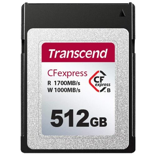 Карта памяти Transcend CFexpress Type B 512 ГБ, R/W 1700/1000 МБ/с карта памяти sony cfexpress type b 128 гб r w 1700 1480 мб с