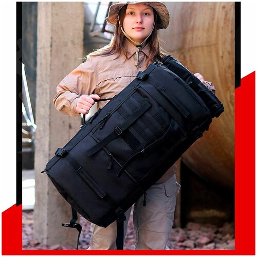 Тактическая сумка можем превращаться в тактический рюкзак объемом 50 л.