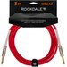 ROCKDALE Wild A3 инструментальный (гитарный) кабель, цвет красный, металлические разъемы mono jack - mono jack, 3 метра