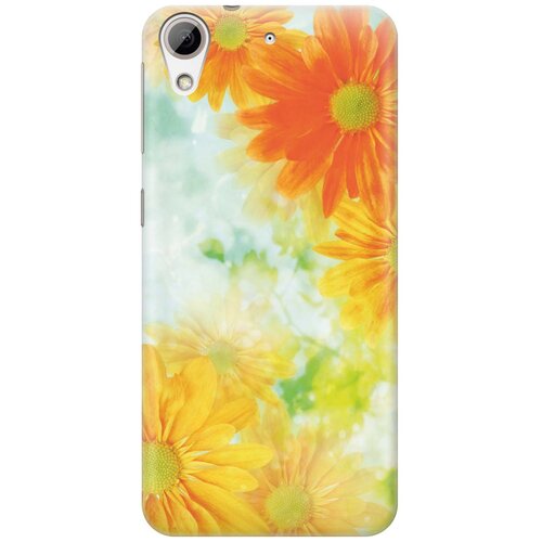 фото Cиликоновый чехол на htc desire 626 / 626s / 626g / 628 dual sim / нтс дезаир 626 / 626с / 626г / 628 дуал с принтом "оранжевые цветы" gosso