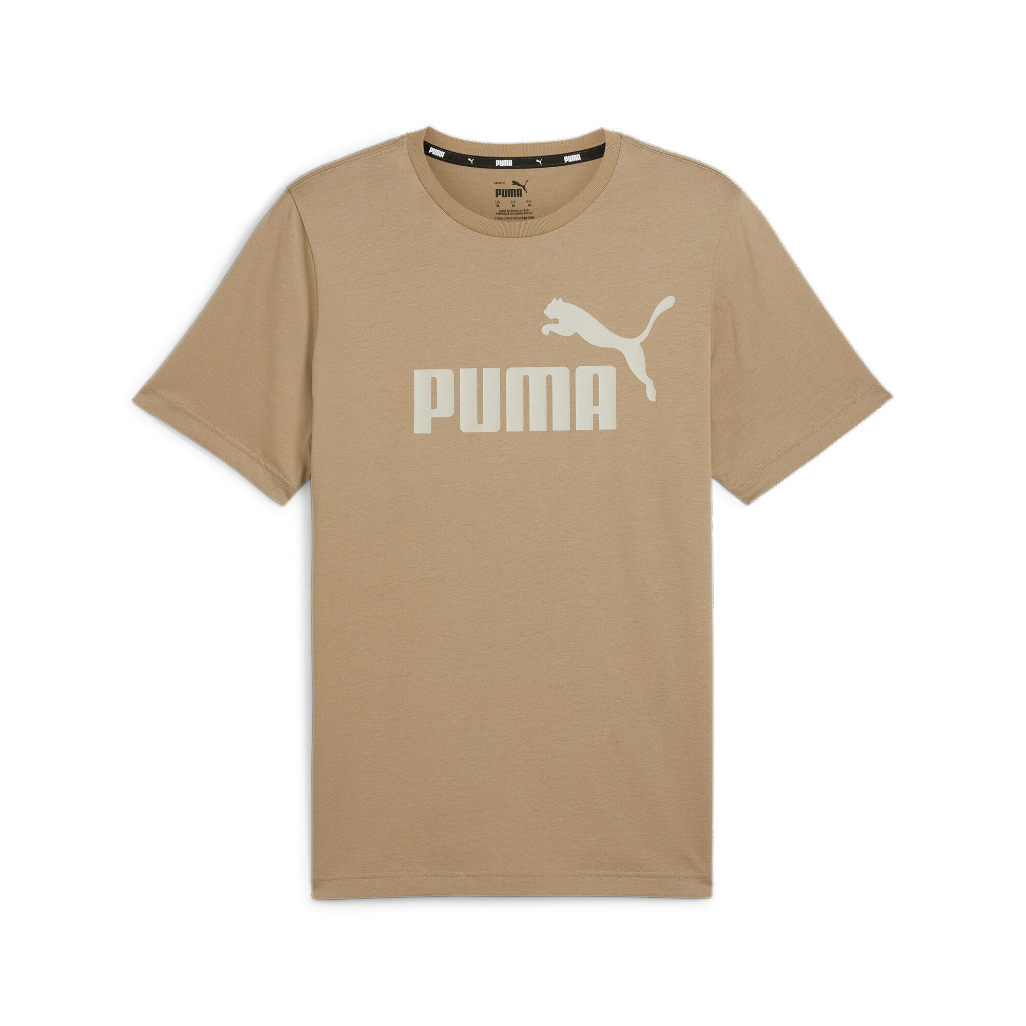 Футболка спортивная PUMA Essentials Logo Men's Tee, размер 52, бежевый — фото 1