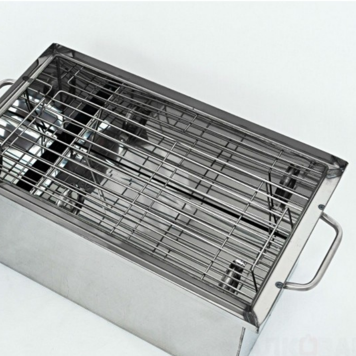 Коптильня горячего и холодного копчения из нержавеющей стали с дымогенератором в комплекте модель средняя 45х25х27 см - фотография № 19