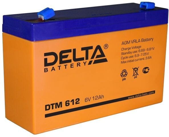 Аккумулятор 6V - 12 А/ч "Delta DTM" (DTM 612)