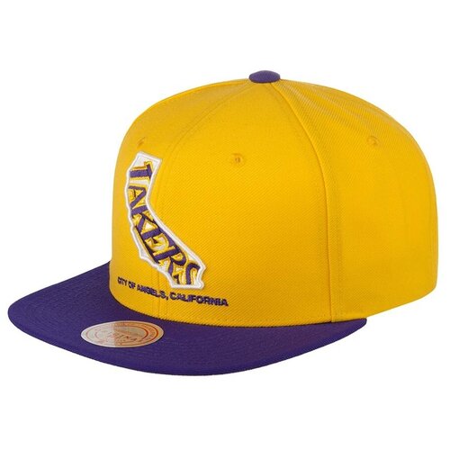Бейсболка Mitchell & Ness, размер OneSize, желтый мужская фиолетовая бейсболка los angeles lakers retro bolt deadstock snapback mitchell