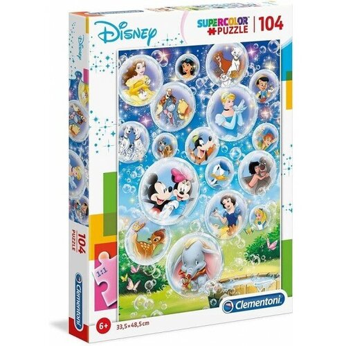 Пазл Clementoni 104 Disney. Классические персонажи Дисней, арт.27119 пазл clementoni 104 disney принцессы дисней русалочка арт 27152