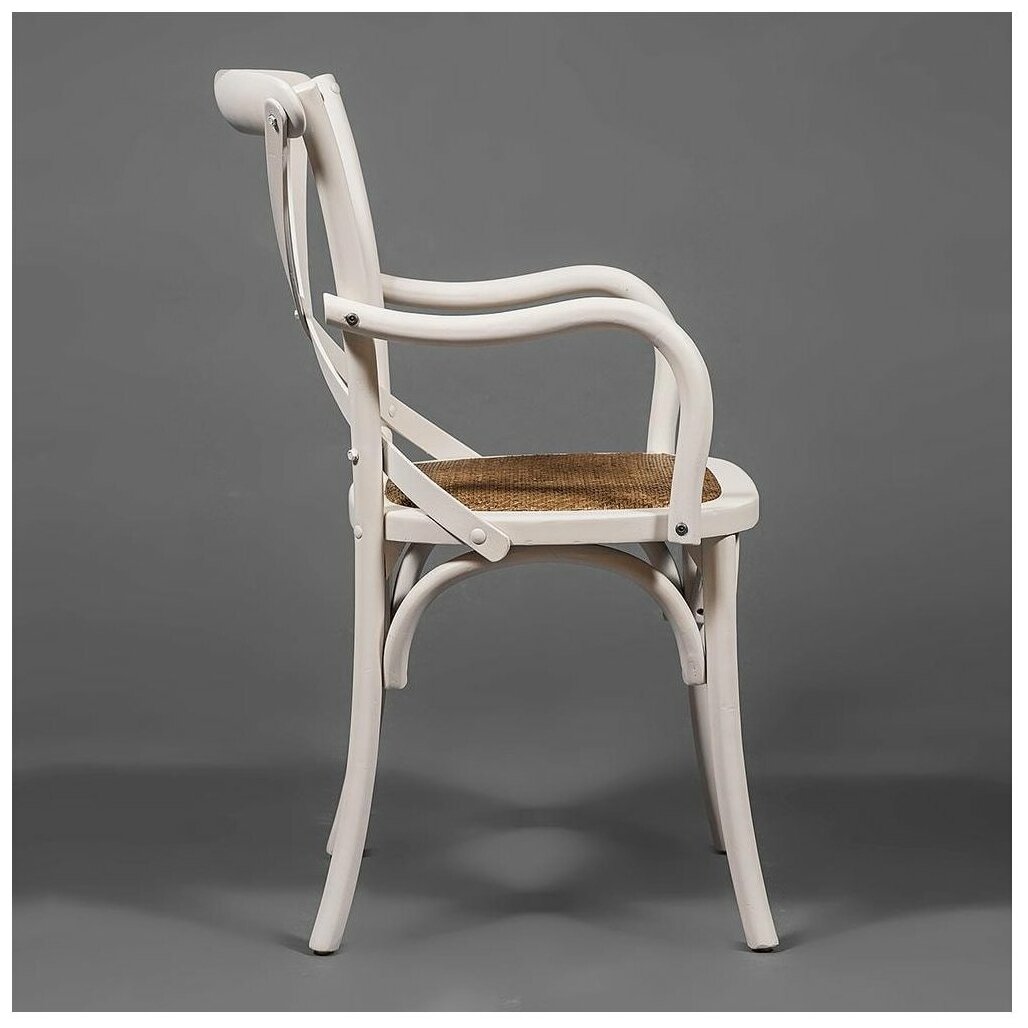 Стул с подлокотниками CROSS (mod.CB2008) (12 375) TetChair дерево береза, 91х55х52см, butter white - фотография № 3