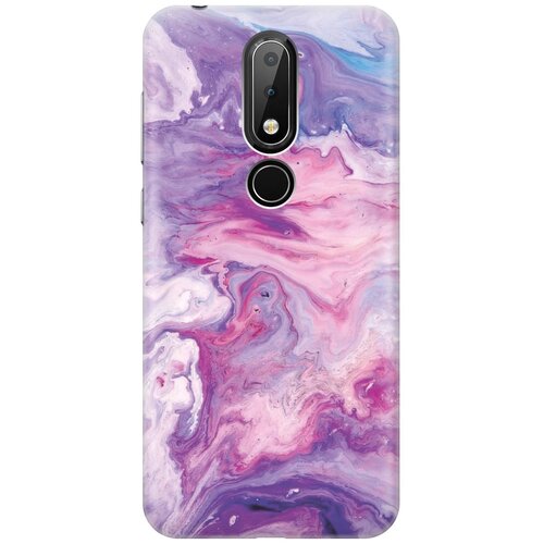 фото Cиликоновый чехол на nokia 6.1 plus / x6 (2018) / нокиа 6.1 плюс / х6 2018 с принтом "purple marble" gosso