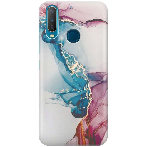 фото Re:pa накладка transparent для vivo y17 с принтом "сине-розовый мрамор"