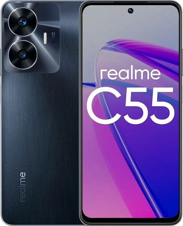 Смартфон realme C55 6.72" ядер - 8x(2 ГГц), 2 SIM, IPS, 2400x1080, камера 64+2 Мп, NFC, 4G, GPS, 5000 мА*ч