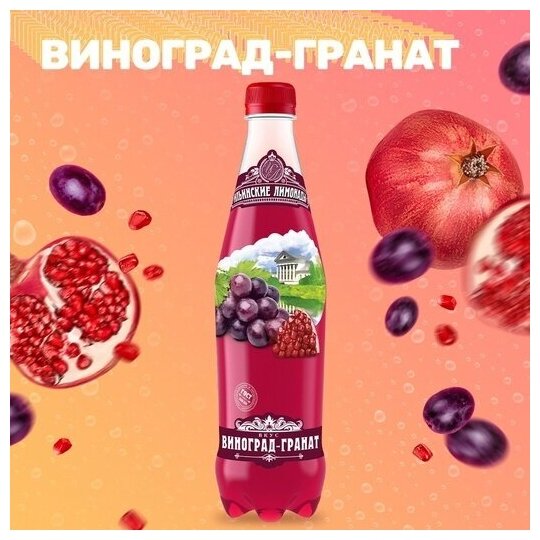 Напиток сильногазированный "Ильинские лимонады" Виноград Гранат 0,48л, 12 шт - фотография № 2