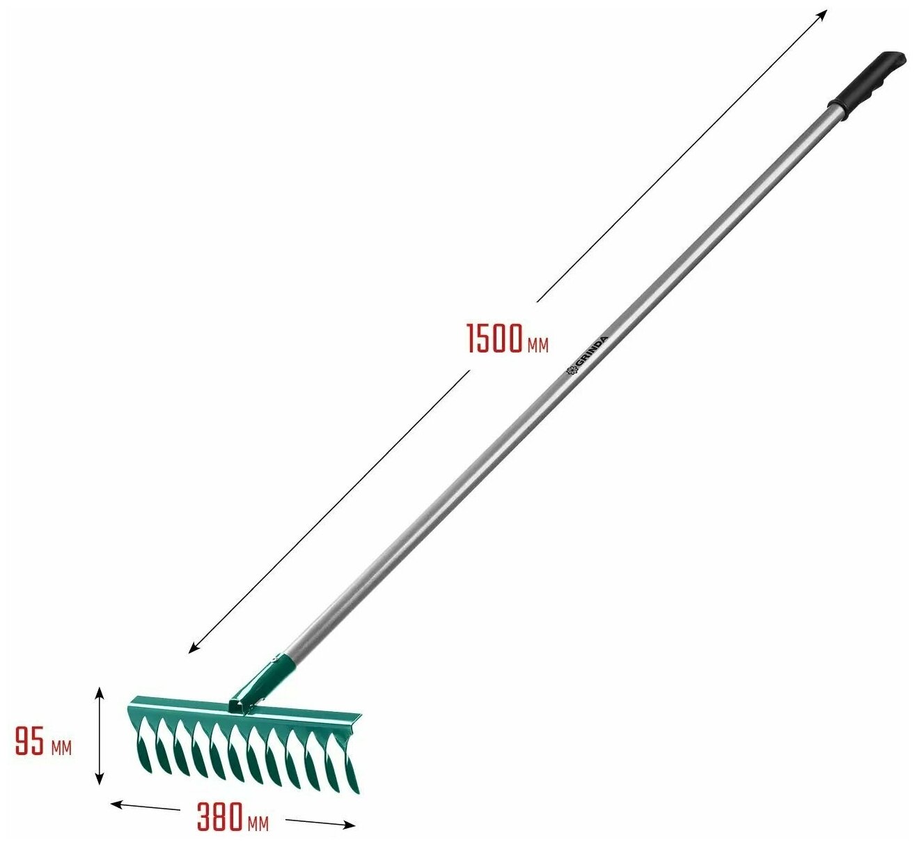 Грабли с алюминиевым черенком GRINDA PROLine 39585 - фотография № 8