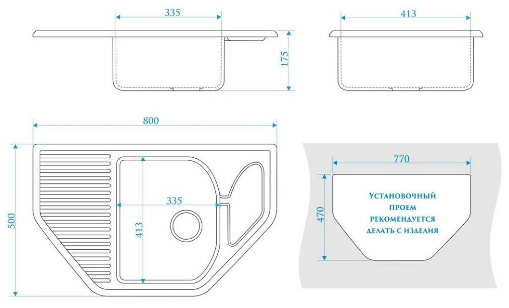 Кухонная мойка Marrbaxx Рики Z22Q1 белый лед Z022Q001 - фотография № 3