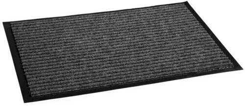 Коврик ворсовой ребристый на ПВХ основе Комфорт, серый, 1200x1800x8мм