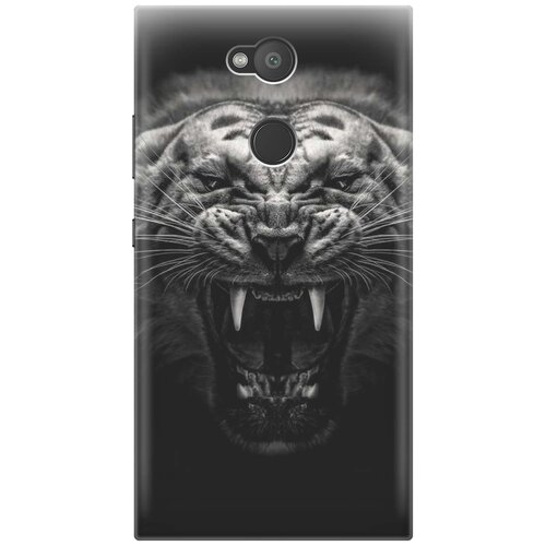 фото Cиликоновый чехол на sony xperia l2 / сони иксперия л2 с принтом "оскал тигра" gosso