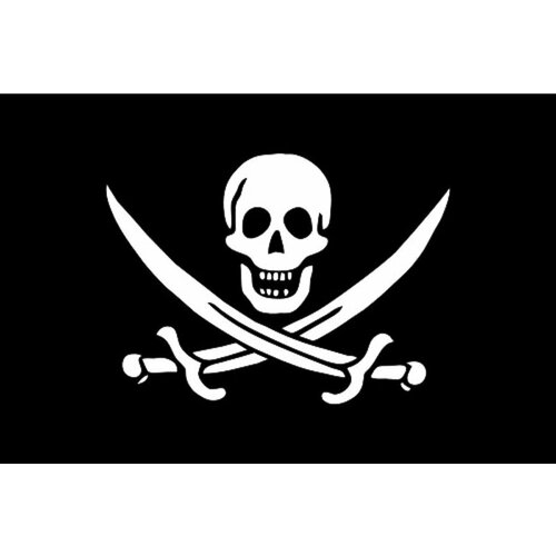 пиратский флаг калико джека 90х135 см Пиратский флаг с саблями. Размер 135x90 см.