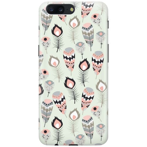 фото Cиликоновый чехол на oneplus 5 / ванплюс 5 с принтом "перья бохо" gosso