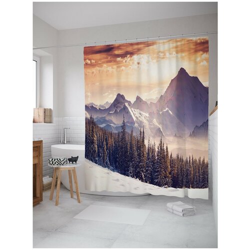 фото Штора для ванной joyarty зимние склоны 180х200 (sc-13679)