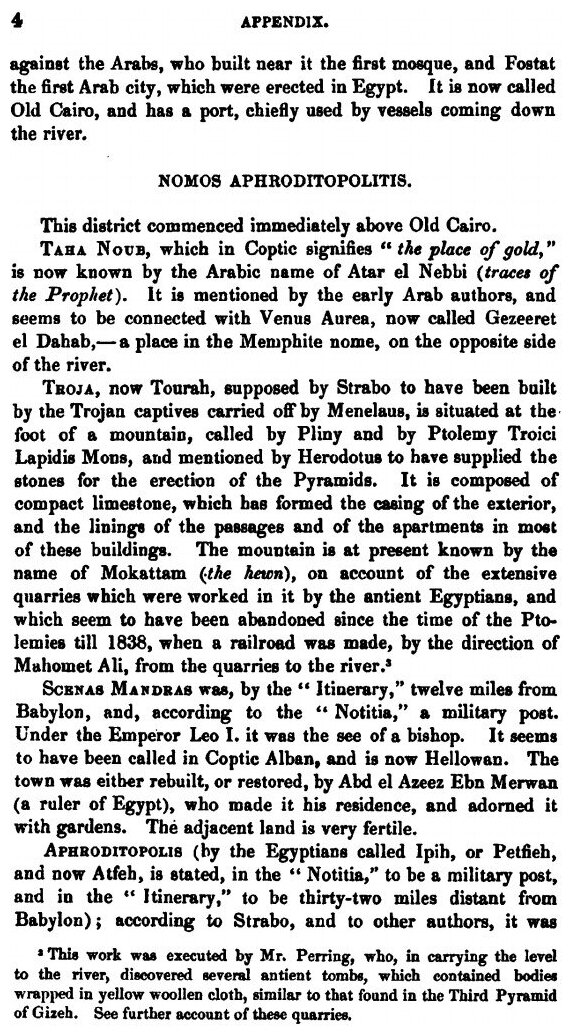 Appendix to Operations Carried on at the Pyramids of Gizeh in 1837