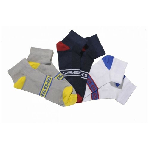 фото Носки "3 pack ankle socks - navy/white/grey" / es collection / мультиколор / размер l