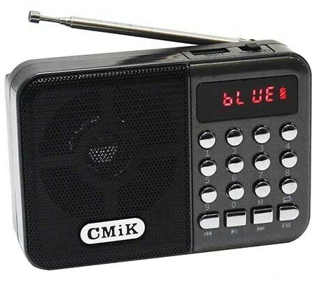 Радиоприёмник МК-066 акк 18650 CMiK  FM microSD BT USB серый