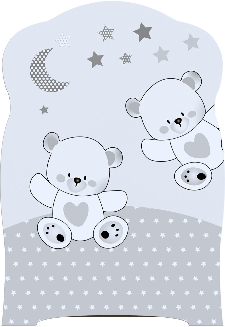 Кроватка детская для новорожденных ВДК Funny Bears, колесо-качалка, массив березы, белый