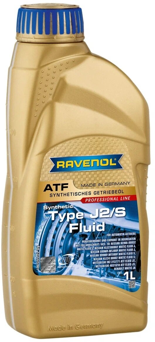 RAVENOL 4014835718814 1L ATF J2/S NEW трансмиссионное масло