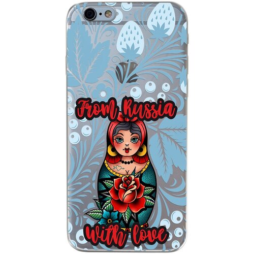 Силиконовый чехол Mcover для Apple iPhone 6 с рисунком Matreshka from Russia силиконовый чехол mcover для apple iphone 7 с рисунком russia