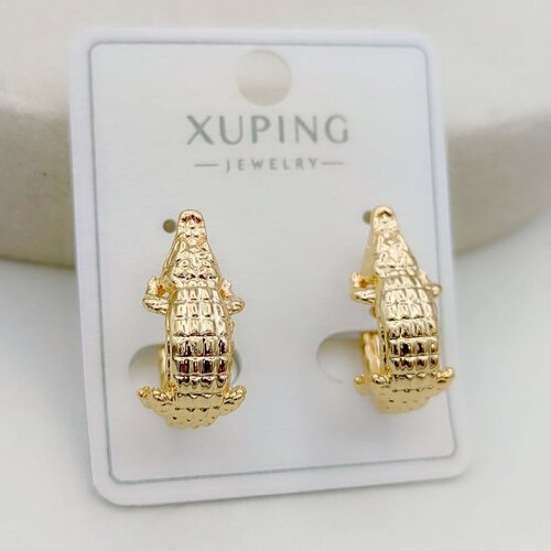 фото Серьги xuping jewelry, бижутерный сплав, размер/диаметр 23 мм., золотой