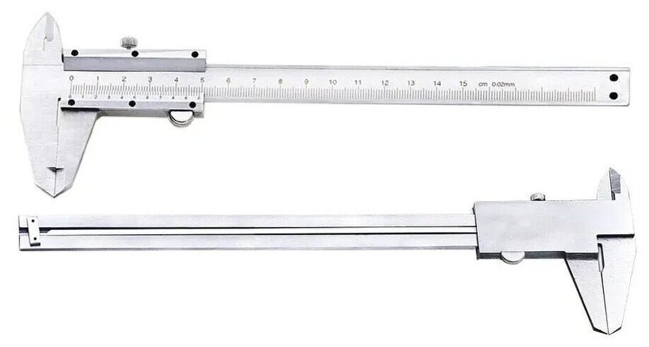 Штангенциркуль металлический хромированный 150 мм/ 0,02 мм ( пластиковый кейс ) 19840 - фотография № 5