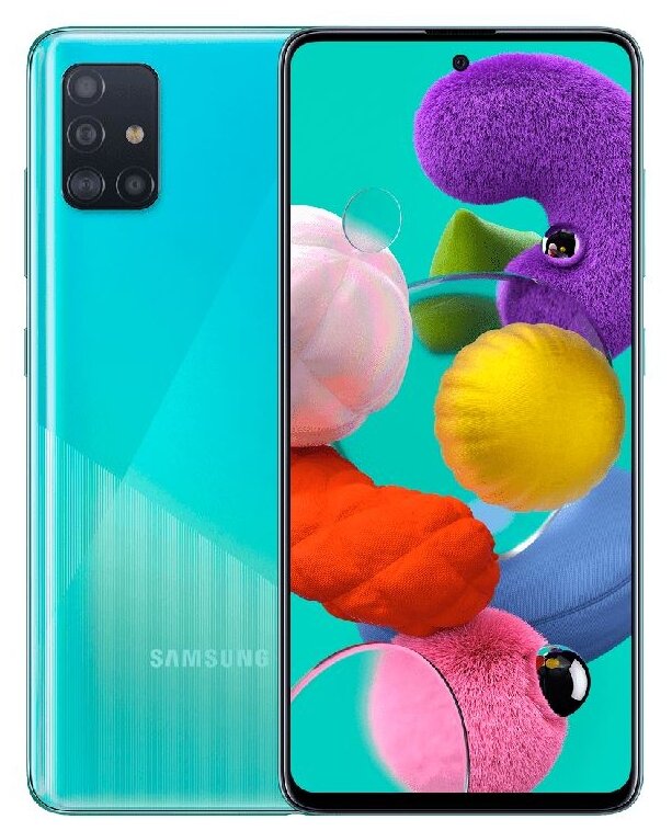 Смартфон Samsung Galaxy A51 4/64 ГБ RU, Dual nano SIM, голубой