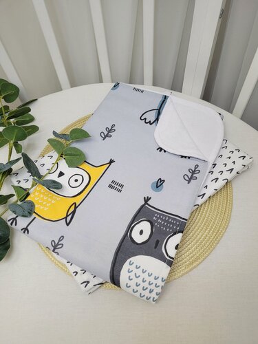 Изображение товара Пеленки непромокаемые "Совы на сером", 2шт 70х100см
